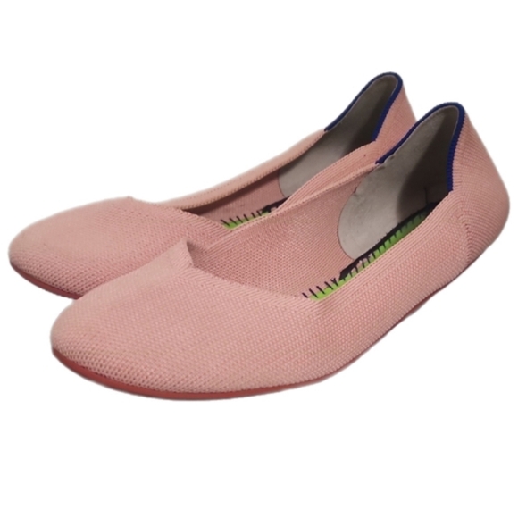 Rothy’s Pink Round Toe Flats Washable Sustainable Shoes - Picture 1 of 8